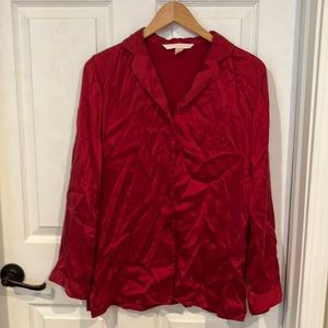 VICTORIAS SECRET SILK PAJAMA TOP 100% silk size medium